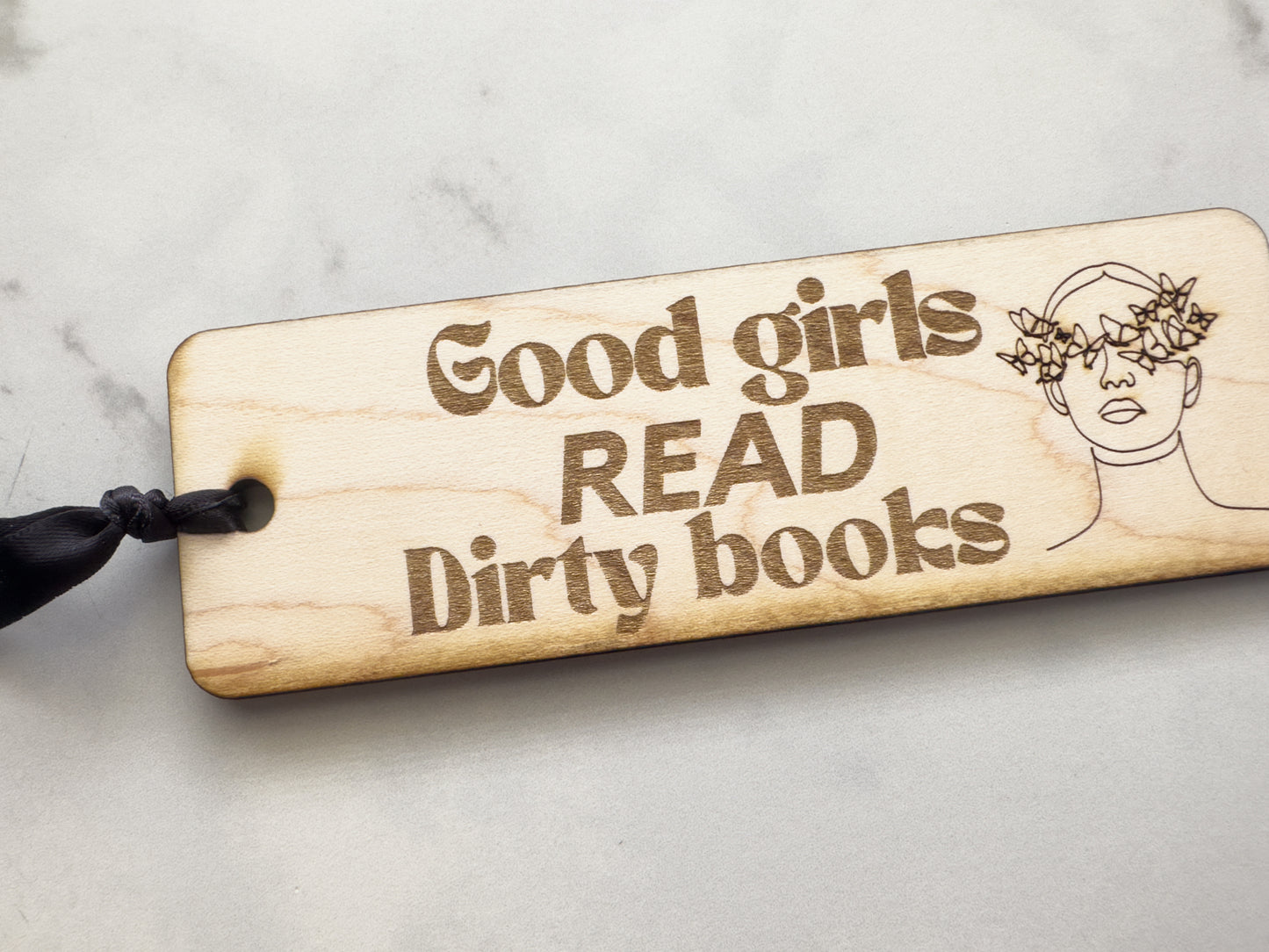 laser cut bookmark, romance novel bookmark made from wood and includes a ribbon to save your page. #booktok