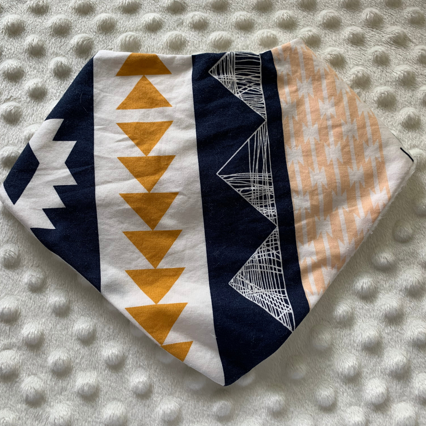 Calling all my bohemian babes and babies! I love the Aztec inspired pattern of our boho baby bandana bib