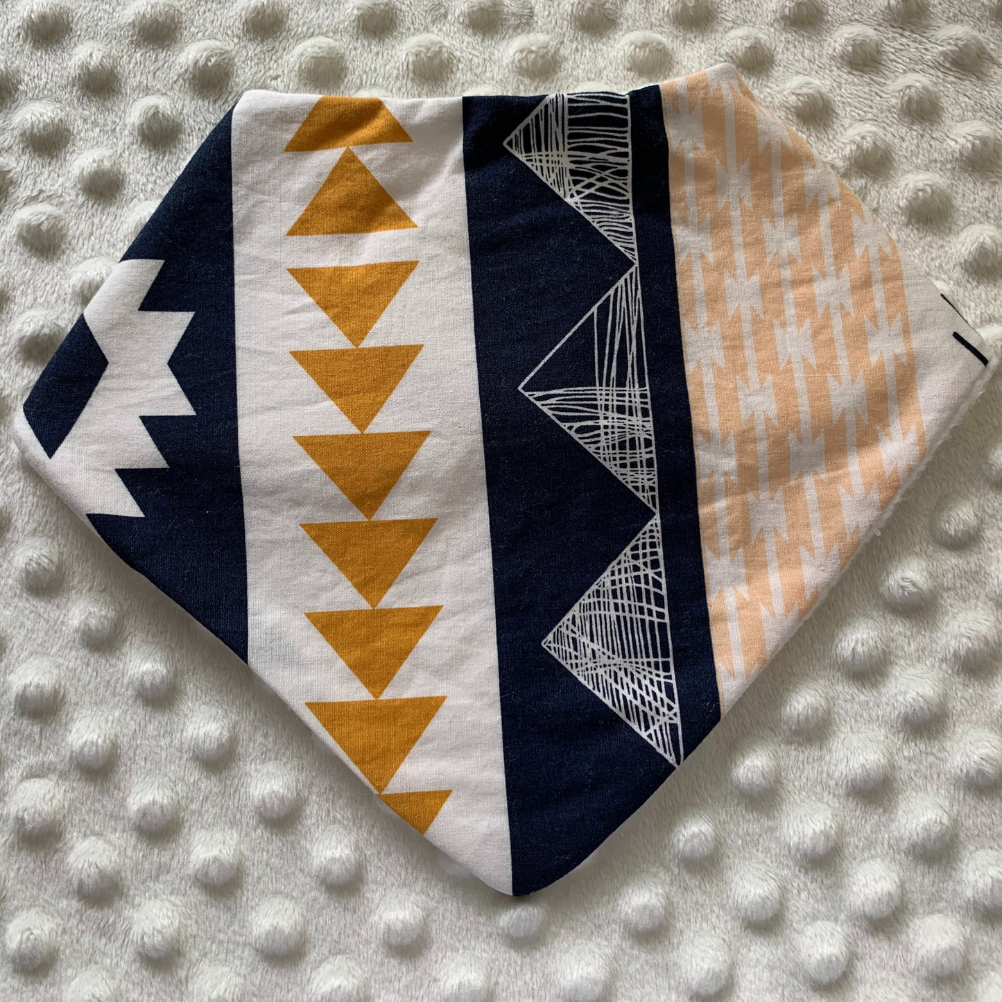 Calling all my bohemian babes and babies! I love the Aztec inspired pattern of our boho baby bandana bib