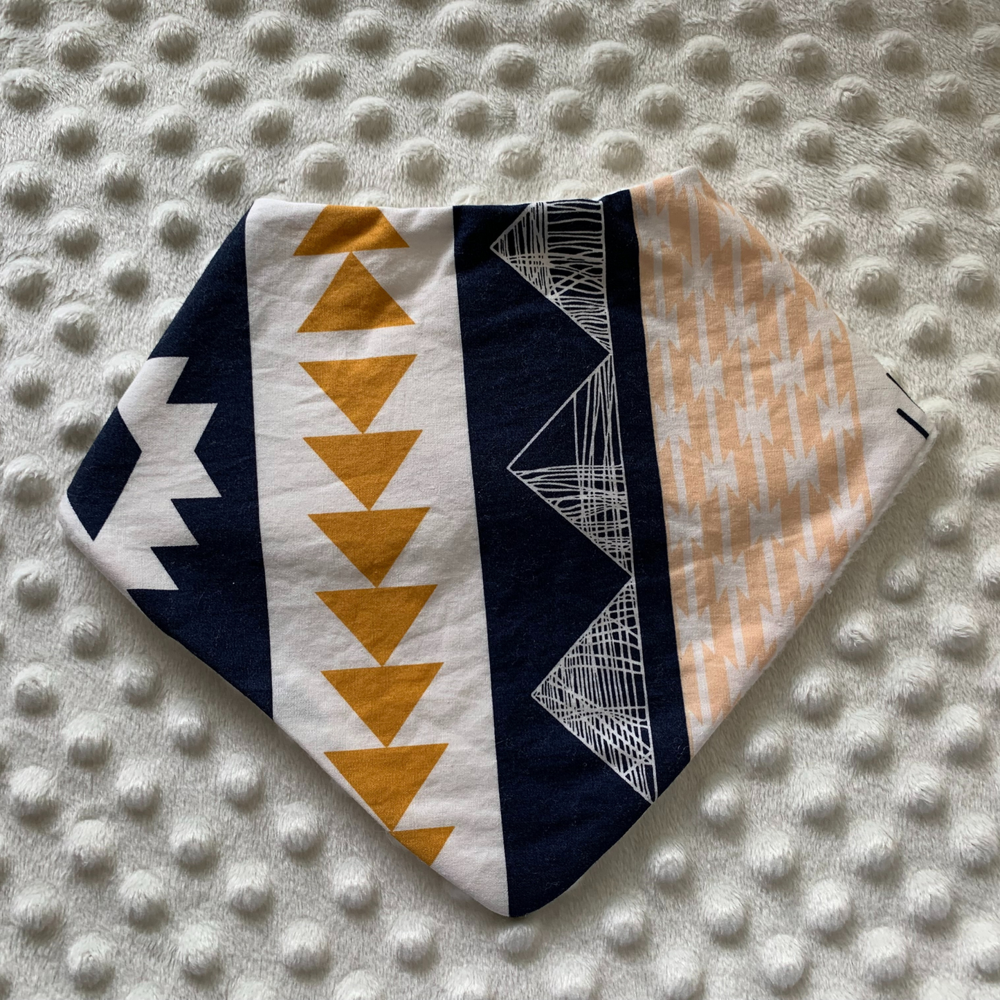 Calling all my bohemian babes and babies! I love the Aztec inspired pattern of our boho baby bandana bib